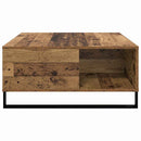 vidaXL Dohányzóasztal Öreg fa 80 x 80 x 36,5 cm Faanyag