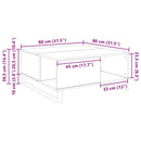 vidaXL Dohányzóasztal Öreg fa 80 x 80 x 36,5 cm Faanyag