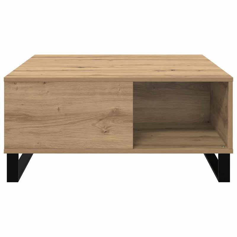 vidaXL Dohányzóasztal kézműves tölgy 80 x 80 x 36.5 cm Faanyag