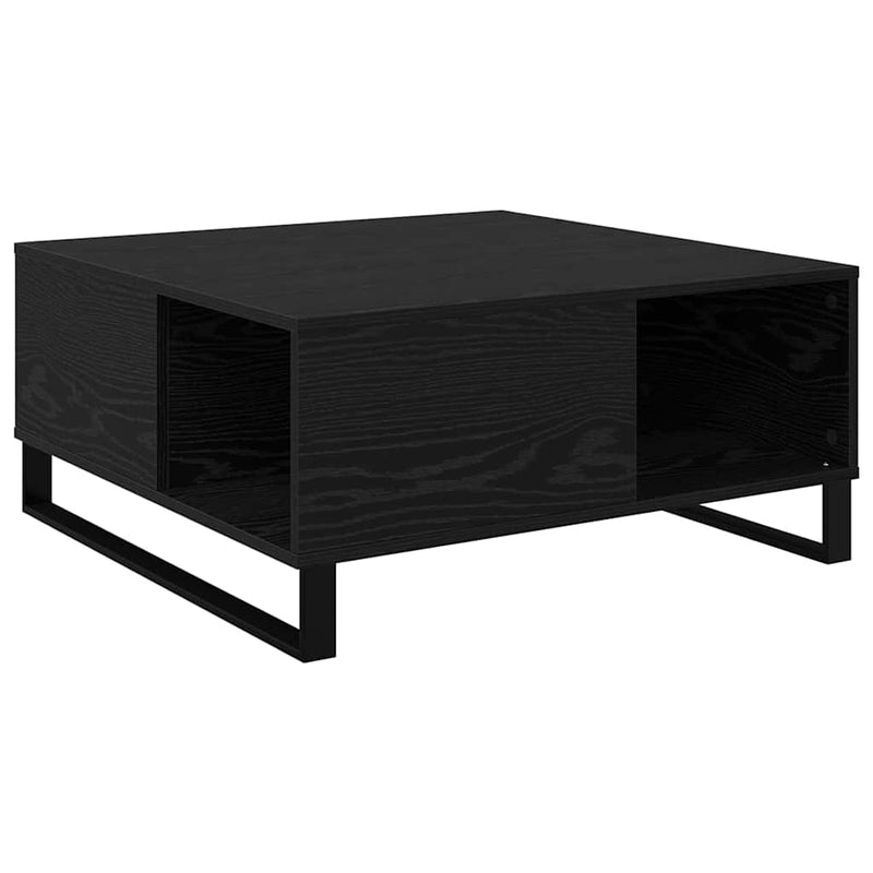 vidaXL Dohányzóasztal Musta tammi 80 x 80 x 36.5 cm Faanyag