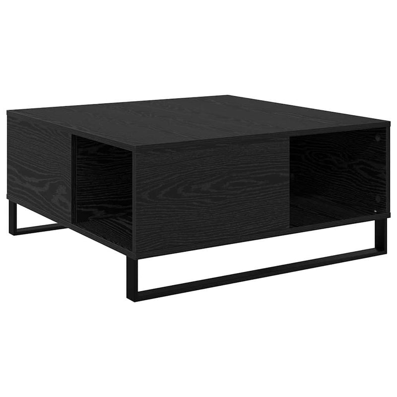 vidaXL Dohányzóasztal Musta tammi 80 x 80 x 36.5 cm Faanyag