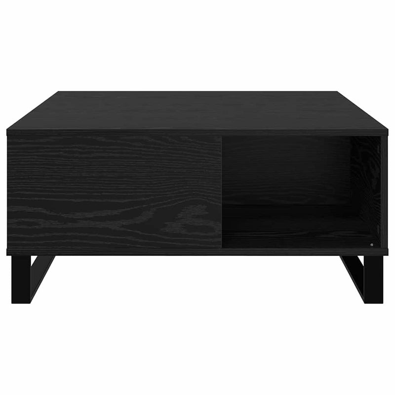 vidaXL Dohányzóasztal Musta tammi 80 x 80 x 36.5 cm Faanyag