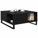 vidaXL Dohányzóasztal Fekete tölgy 80 x 80 x 36,5 cm Faanyag