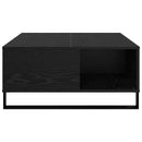 vidaXL Dohányzóasztal Fekete tölgy 80 x 80 x 36,5 cm Faanyag