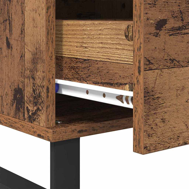 vidaXL Dohányzóasztal fiókkal Öreg fa 90 x 50 x 36,5 cm Faanyag