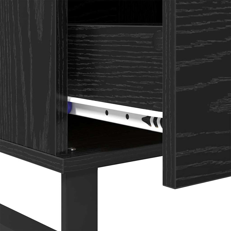 vidaXL Dohányzóasztal fiókkal Fekete tölgy 90 x 50 x 36,5 cm Faanyag