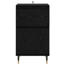 vidaXL Széf fiókkal Fekete tölgy 40 x 35 x 70 cm Műszaki fa és vas