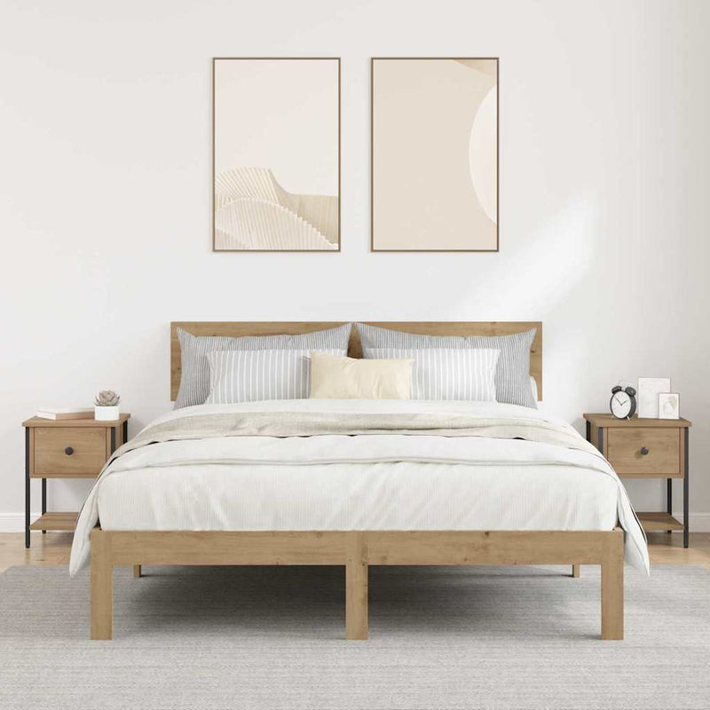 vidaXL Éjjeli asztal 2 pcs kézműves tölgy 34 x 35,5 x 45 cm Faanyag