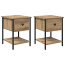 vidaXL Éjjeli asztal 2 pcs kézműves tölgy 34 x 35,5 x 45 cm Faanyag