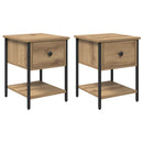 vidaXL Éjjeli asztal 2 pcs Artisan tölgy 34 x 35,5 x 45 cm Faanyag