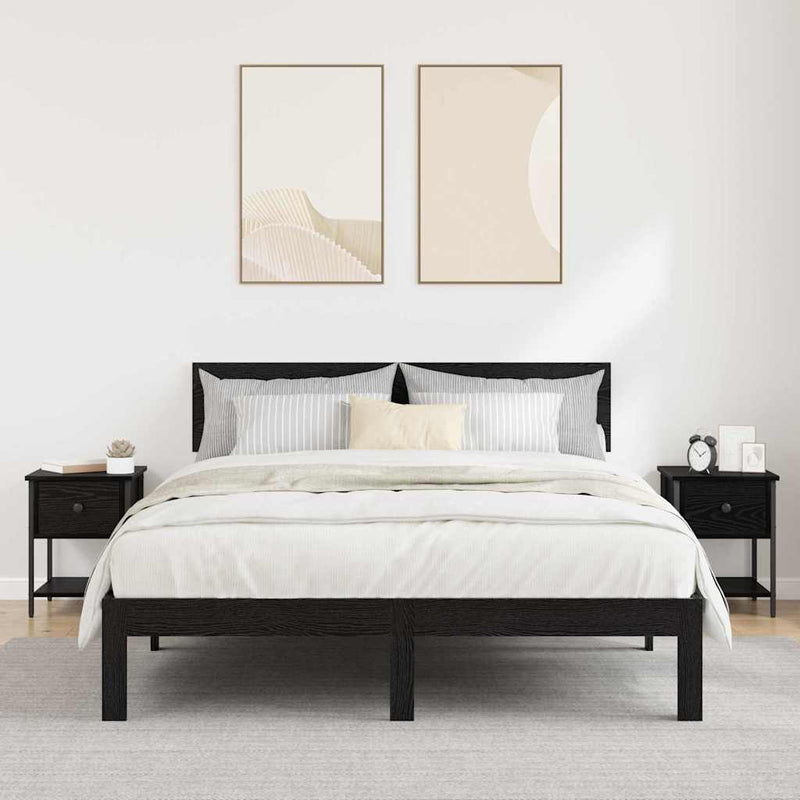 vidaXL Éjjeli asztal 2 pcs Musta tammi 34 x 35,5 x 45 cm Faanyag