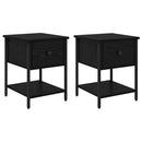 vidaXL Éjjeli asztal 2 pcs Fekete tölgy 34 x 35,5 x 45 cm Faanyag