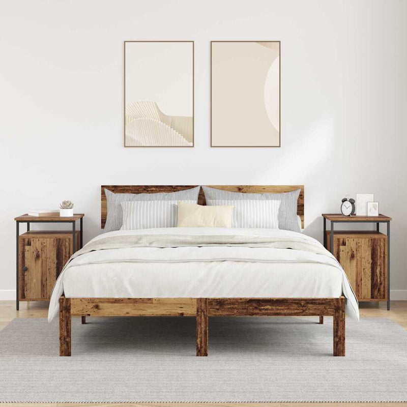 vidaXL Éjjeliszekrény 2 pcs Régi fa 40 x 42 x 60 cm Faanyag