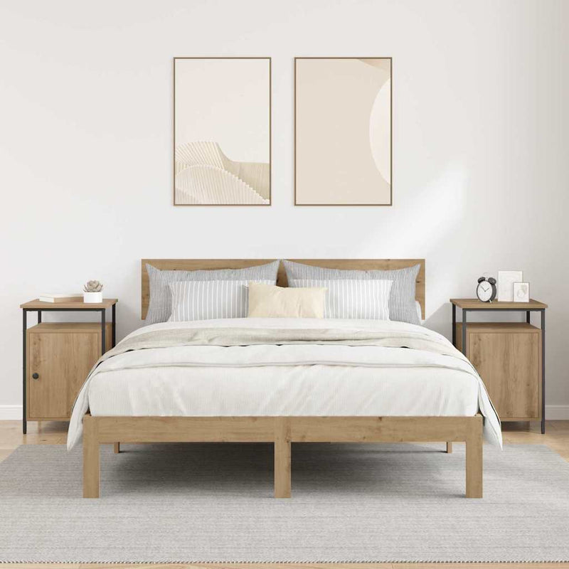 vidaXL Éjjeliszekrény 2 pcs Artisan tölgy 40 x 42 x 60 cm Faanyag