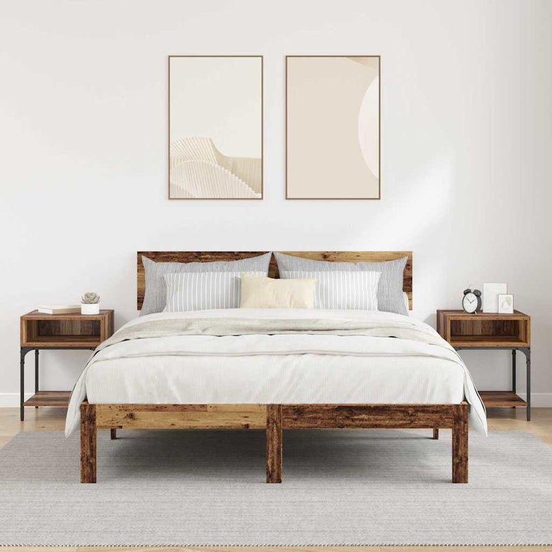 vidaXL Éjjeli asztal 2 pcs Régi fa 40 x 40 x 50 cm Faanyag