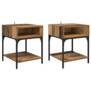 vidaXL Éjjeli asztal 2 pcs Régi fa 40 x 40 x 50 cm Faanyag