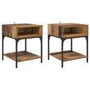 vidaXL Éjjeli asztal 2 pcs Öreg fa 40 x 40 x 50 cm Faanyag