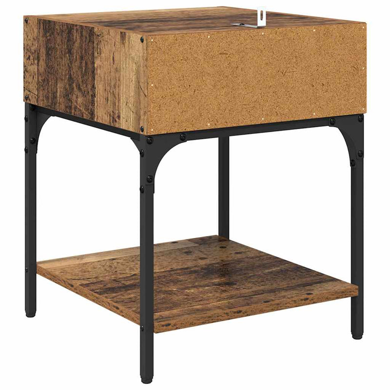 vidaXL Éjjeli asztal 2 pcs Régi fa 40 x 40 x 50 cm Faanyag