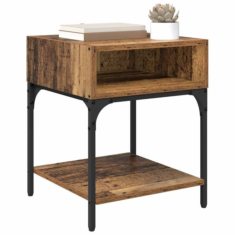 vidaXL Éjjeli asztal 2 pcs Régi fa 40 x 40 x 50 cm Faanyag