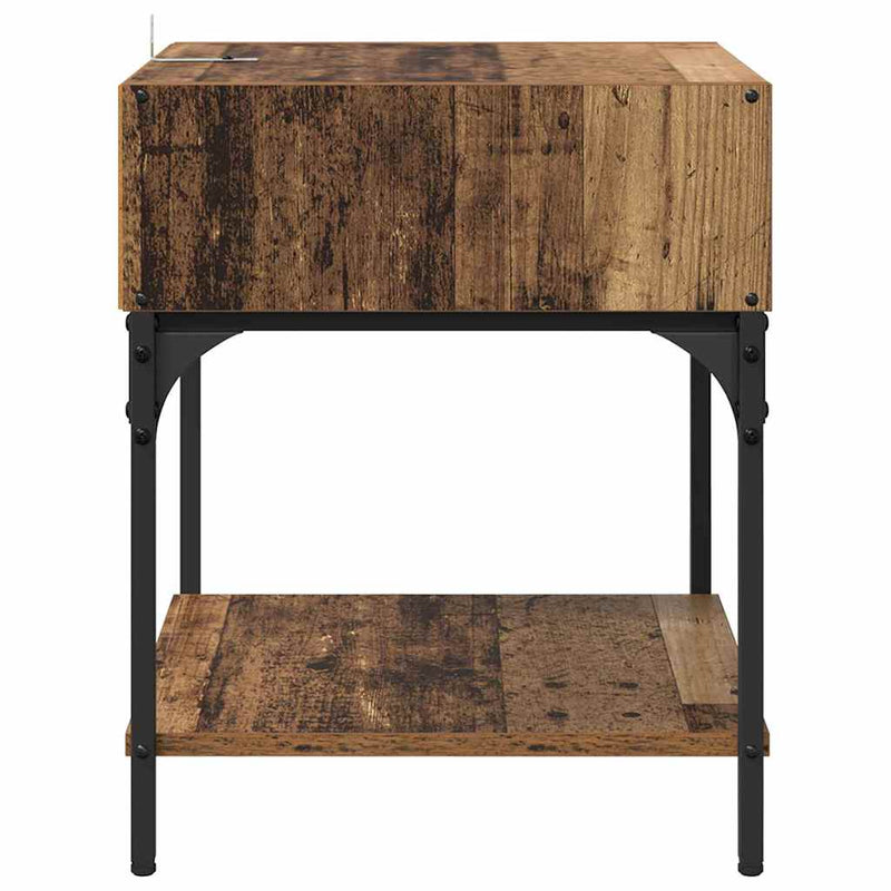 vidaXL Éjjeli asztal 2 pcs Régi fa 40 x 40 x 50 cm Faanyag