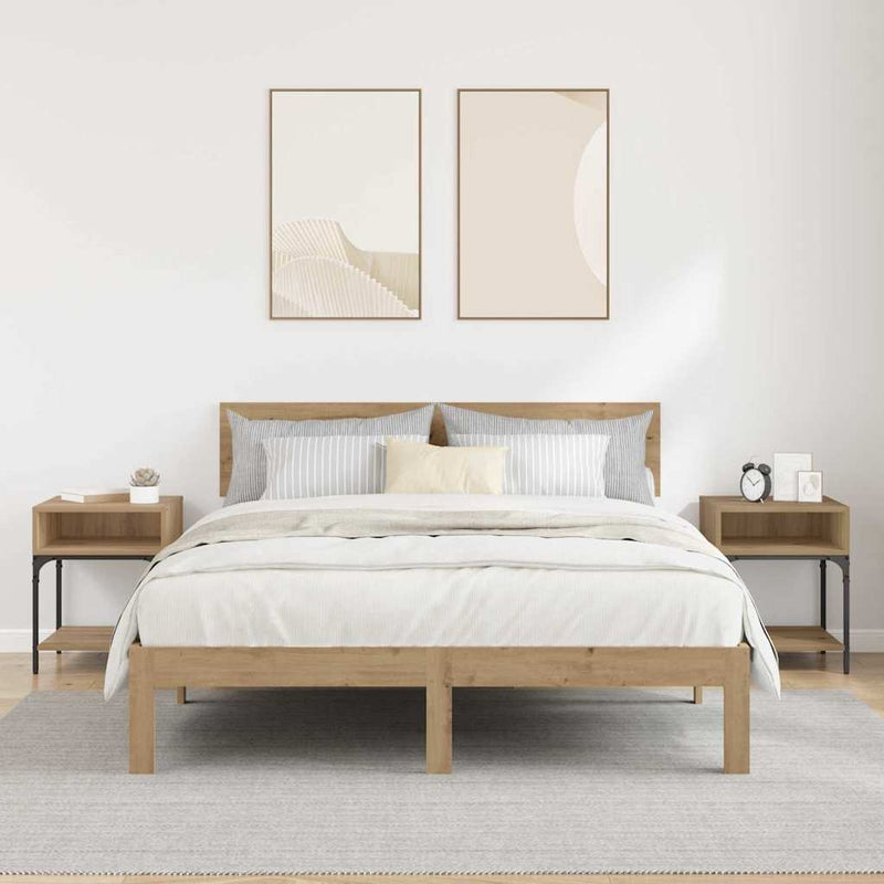 vidaXL Éjjeli asztal 2 pcs kézműves tölgy 40 x 40 x 50 cm Faanyag