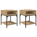 vidaXL Éjjeli asztal 2 pcs Artisan tölgy 40 x 40 x 50 cm Faanyag