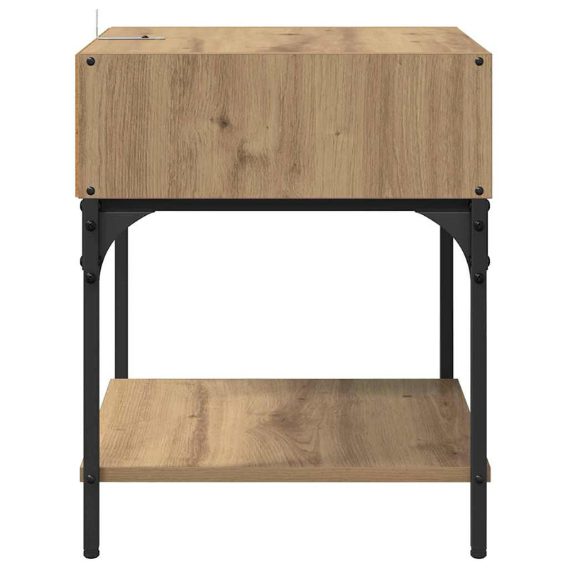 vidaXL Éjjeli asztal 2 pcs kézműves tölgy 40 x 40 x 50 cm Faanyag