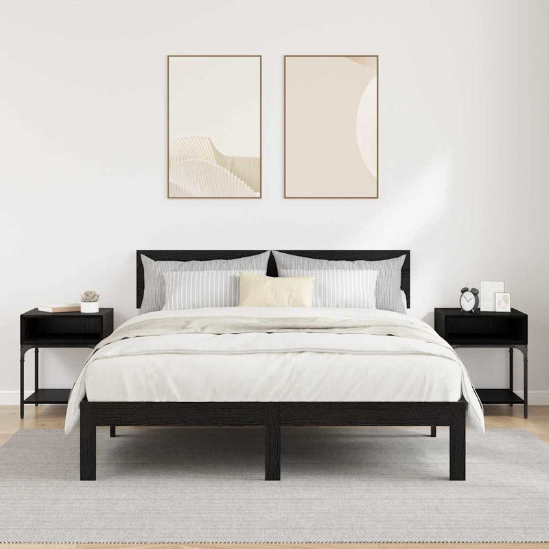 vidaXL Éjjeli asztal 2 pcs Musta tammi 40 x 40 x 50 cm Faanyag