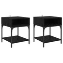 vidaXL Éjjeli asztal 2 pcs Fekete tölgy 40 x 40 x 50 cm Faanyag