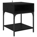 vidaXL Éjjeli asztal 2 pcs Fekete tölgy 40 x 40 x 50 cm Faanyag