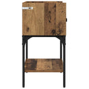 vidaXL Éjjeli asztal fiókkal Öreg fa 40 x 29 x 60 cm Faanyag