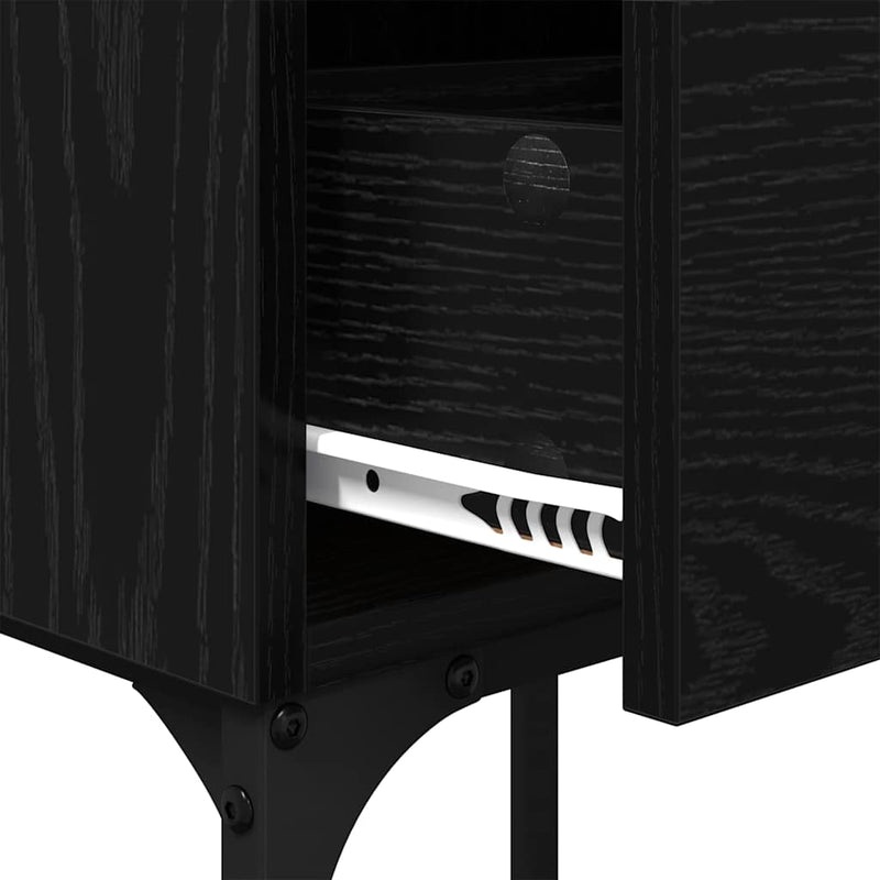 vidaXL Éjjeli asztal fiókkal 2 pcs Musta tammi 40 x 29 x 60 cm Faanyag