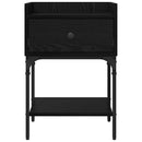 vidaXL Éjjeli asztal fiókkal 2 pcs Musta tammi 40 x 29 x 60 cm Faanyag