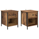 vidaXL Éjjeliszekrény fiókkal 2 pcs Öreg fa 40 x 42 x 50 cm Faanyag