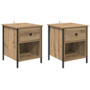 vidaXL Éjjeliszekrény 2 pcs Artisan tölgy 40 x 42 x 50 cm Faanyag