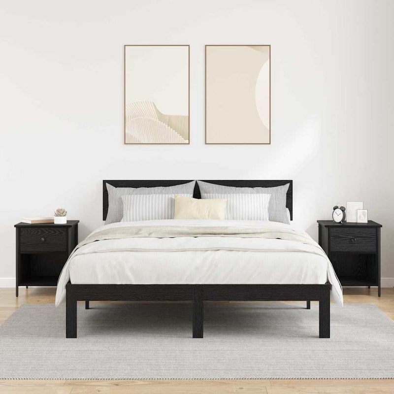 vidaXL Éjjeliszekrény 2 pcs Musta tammi 40 x 42 x 50 cm Faanyag