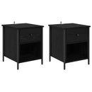 vidaXL Éjjeliszekrény 2 pcs Fekete tölgy 40 x 42 x 50 cm Faanyag