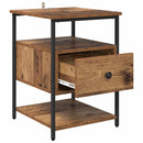 vidaXL Éjjeliszekrény fiókkal Régi fa 40 x 42 x 56 cm Faanyag