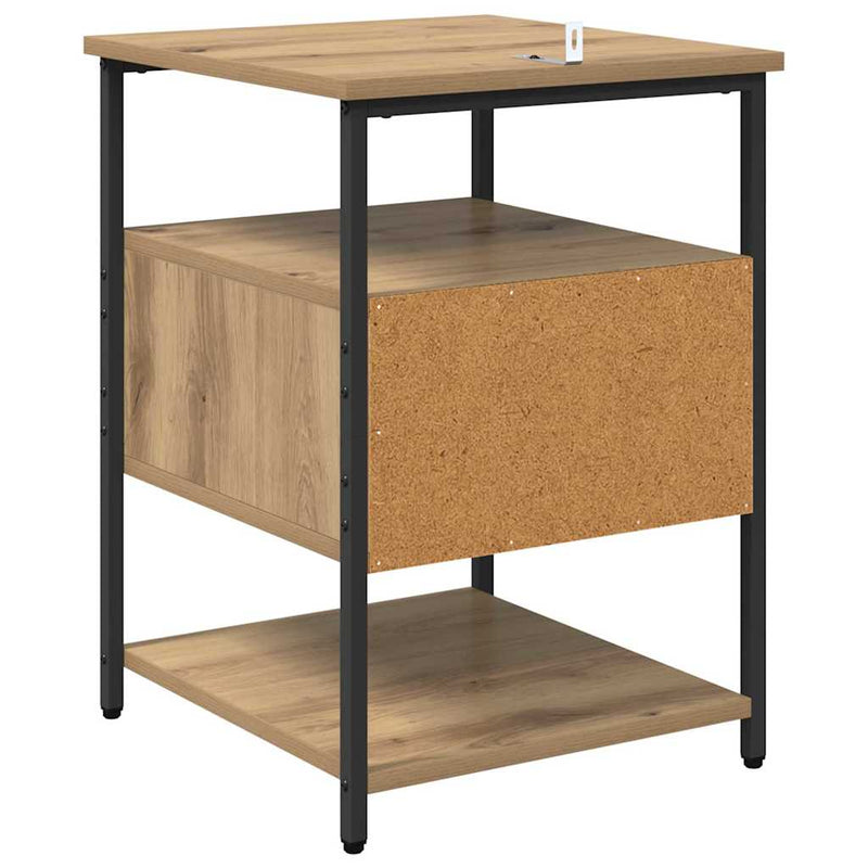 vidaXL Éjjeliszekrény 2 pcs kézműves tölgy 40 x 42 x 56 cm Faanyag