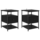 vidaXL Éjjeliszekrény 2 pcs Fekete tölgy 40 x 42 x 56 cm Faanyag