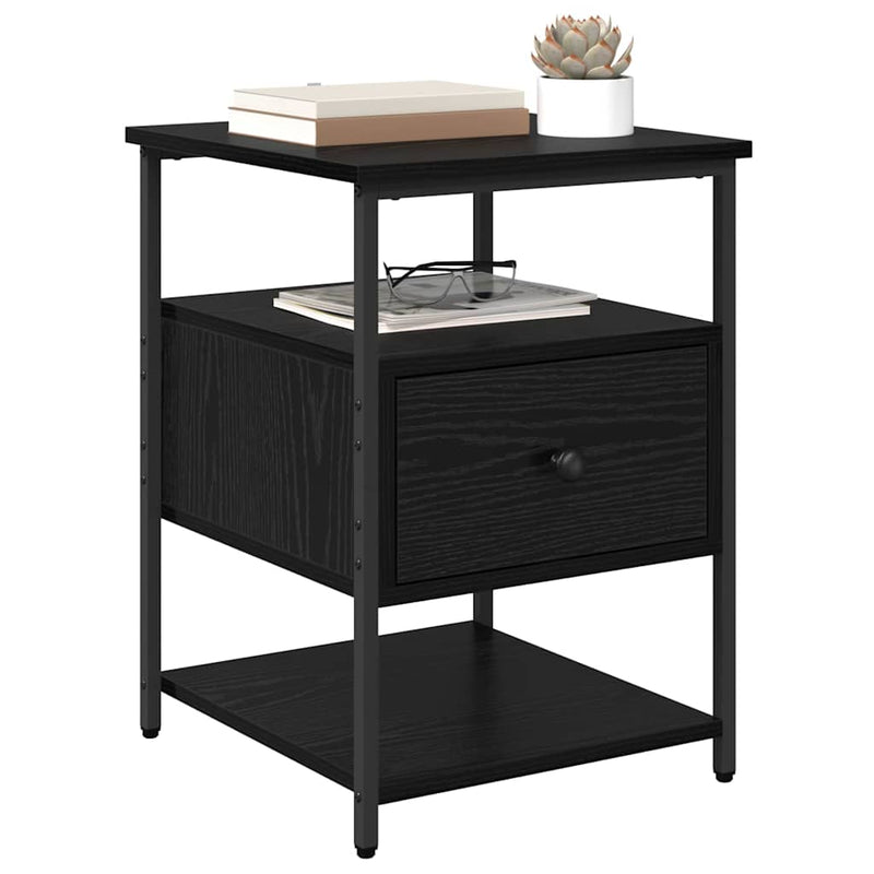 vidaXL Éjjeliszekrény 2 pcs Musta tammi 40 x 42 x 56 cm Faanyag