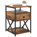 vidaXL Éjjeliszekrény fiókkal Régi fa 40 x 42 x 55 cm Faanyag