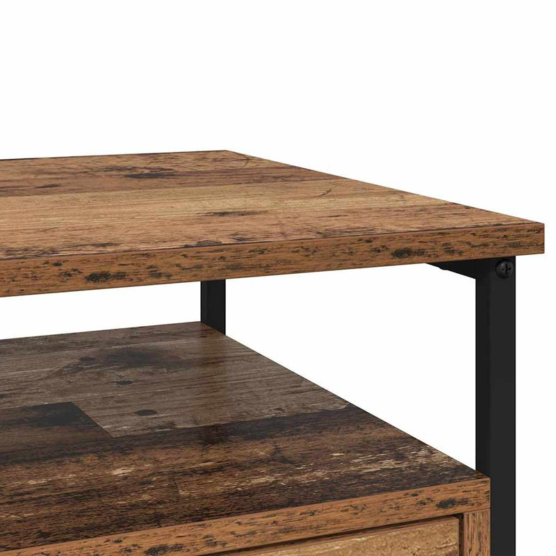 vidaXL Éjjeliszekrény fiókkal 2 pcs Régi fa 40 x 42 x 55 cm Faanyag