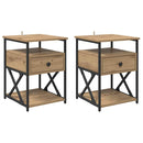 vidaXL Éjjeliszekrény 2 pcs kézműves tölgy 40 x 42 x 55 cm Faanyag
