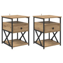 vidaXL Éjjeliszekrény 2 pcs Artisan tölgy 40 x 42 x 55 cm Faanyag