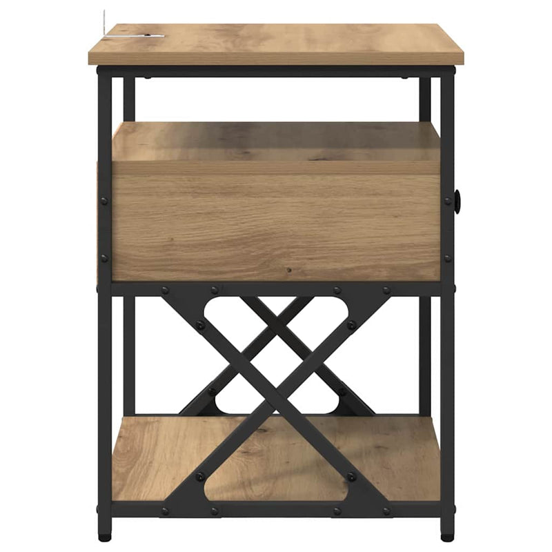 vidaXL Éjjeliszekrény 2 pcs kézműves tölgy 40 x 42 x 55 cm Faanyag