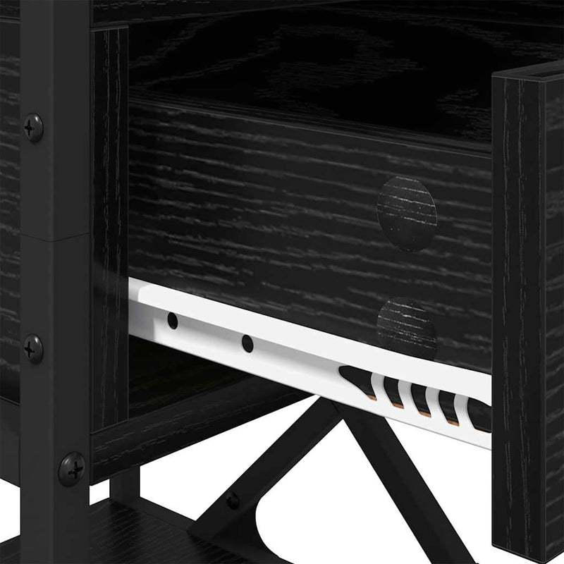 vidaXL Éjjeliszekrény 2 pcs Musta tammi 40 x 42 x 55 cm Faanyag