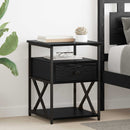 vidaXL Éjjeliszekrény 2 pcs Fekete tölgy 40 x 42 x 55 cm Faanyag