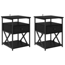 vidaXL Éjjeliszekrény 2 pcs Fekete tölgy 40 x 42 x 55 cm Faanyag