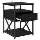 vidaXL Éjjeliszekrény 2 pcs Fekete tölgy 40 x 42 x 55 cm Faanyag